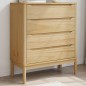 vidaXL Cómoda cajonera FLORO madera maciza de pino marrón cera vidaXL Cómoda cajonera FLORO madera maciza de pino marrón cera