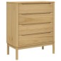 vidaXL Cómoda cajonera FLORO madera maciza de pino marrón cera vidaXL Cómoda cajonera FLORO madera maciza de pino marrón cera