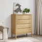vidaXL Cómoda cajonera FLORO madera maciza de pino marrón cera vidaXL Cómoda cajonera FLORO madera maciza de pino marrón cera