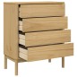 vidaXL Cómoda cajonera FLORO madera maciza de pino marrón cera vidaXL Cómoda cajonera FLORO madera maciza de pino marrón cera