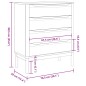 vidaXL Cómoda cajonera FLORO madera maciza de pino marrón cera vidaXL Cómoda cajonera FLORO madera maciza de pino marrón cera