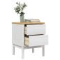 vidaXL Mesita de noche FLORO madera maciza de pino blanco 45x39x57 cm vidaXL Mesita de noche FLORO madera maciza de pino blanco 45x39x57 cm