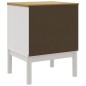 vidaXL Mesita de noche FLORO madera maciza de pino blanco 45x39x57 cm vidaXL Mesita de noche FLORO madera maciza de pino blanco 45x39x57 cm