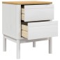 vidaXL Mesita de noche FLORO madera maciza de pino blanco 45x39x57 cm vidaXL Mesita de noche FLORO madera maciza de pino blanco 45x39x57 cm