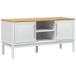 vidaXL Mueble de TV FLORO madera maciza de pino blanco 114x43x55 cm vidaXL Mueble de TV FLORO madera maciza de pino blanco 114x43x55 cm