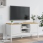 vidaXL Mueble de TV FLORO madera maciza de pino blanco 114x43x55 cm vidaXL Mueble de TV FLORO madera maciza de pino blanco 114x43x55 cm