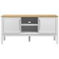 vidaXL Mueble de TV FLORO madera maciza de pino blanco 114x43x55 cm vidaXL Mueble de TV FLORO madera maciza de pino blanco 114x43x55 cm