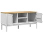 vidaXL Mueble de TV FLORO madera maciza de pino blanco 114x43x55 cm vidaXL Mueble de TV FLORO madera maciza de pino blanco 114x43x55 cm