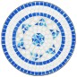 vidaXL Juego de bistró de mosaico de hierro y cerámica azul y blanco vidaXL Juego de bistró de mosaico de hierro y cerámica azul y blanco