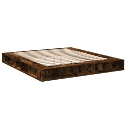 vidaXL Estructura de cama madera de ingeniería roble ahumado 180x200cm
