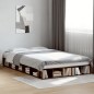 vidaXL Estructura de cama madera de ingeniería roble ahumado 135x190cm