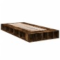 vidaXL Estructura de cama madera de ingeniería roble humo 100x200 cm vidaXL Estructura de cama madera de ingeniería roble humo 100x200 cm
