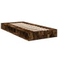 vidaXL Estructura de cama madera de ingeniería roble humo 100x200 cm vidaXL Estructura de cama madera de ingeniería roble humo 100x200 cm
