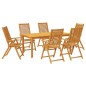 vidaXL Juego de comedor para jardín 7 piezas madera maciza acacia