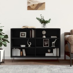 vidaXL Aparador de madera contrachapada negro 103,5x35x70 cm