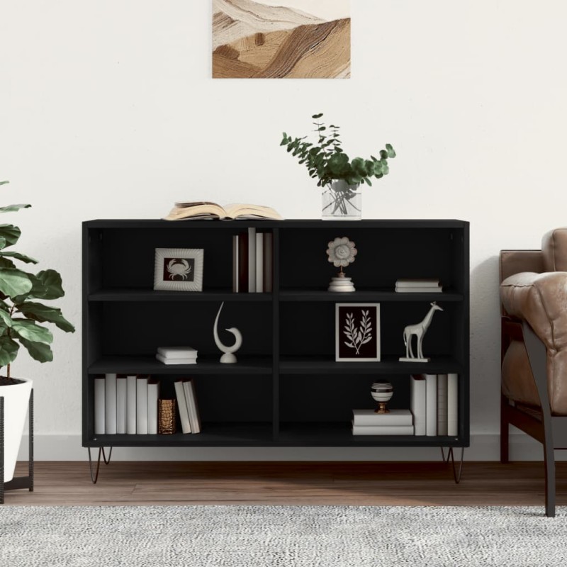 vidaXL Aparador de madera contrachapada negro 103,5x35x70 cm vidaXL Aparador de madera contrachapada negro 103,5x35x70 cm