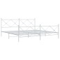 vidaXL Estructura cama metal con cabecero y estribo blanco 200x200 cm vidaXL Estructura cama metal con cabecero y estribo blanco 200x200 cm