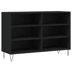 vidaXL Aparador de madera contrachapada negro 103,5x35x70 cm