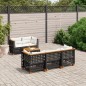vidaXL Set de sofás de jardín 6 piezas y cojines ratán sintético negro vidaXL Set de sofás de jardín 6 piezas y cojines ratán sintético negro