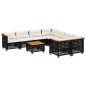 vidaXL Set de sofás de jardín 8 piezas y cojines ratán sintético negro vidaXL Set de sofás de jardín 8 piezas y cojines ratán sintético negro