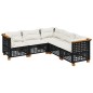 vidaXL Set de muebles de jardín 5 pzas y cojines ratán sintético negro vidaXL Set de muebles de jardín 5 pzas y cojines ratán sintético negro