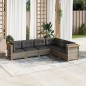 vidaXL Set de muebles de jardín 6 pzas y cojines ratán sintético gris vidaXL Set de muebles de jardín 6 pzas y cojines ratán sintético gris