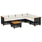 vidaXL Set de sofás de jardín 7 pzas con cojines ratán sintético negro vidaXL Set de sofás de jardín 7 pzas con cojines ratán sintético negro
