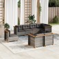 vidaXL Set de sofás de jardín 8 pzas y cojines ratán sintético gris vidaXL Set de sofás de jardín 8 pzas y cojines ratán sintético gris