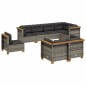 vidaXL Set de sofás de jardín 8 pzas y cojines ratán sintético gris vidaXL Set de sofás de jardín 8 pzas y cojines ratán sintético gris