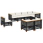 vidaXL Set de sofás de jardín 8 piezas y cojines ratán sintético negro vidaXL Set de sofás de jardín 8 piezas y cojines ratán sintético negro