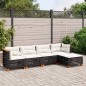 vidaXL Set de muebles de jardín 5 pzas y cojines ratán sintético negro