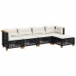vidaXL Set de muebles de jardín 5 pzas y cojines ratán sintético negro