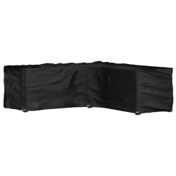 vidaXL Funda para muebles de jardín forma de L 16 ojales 285x285x90 cm