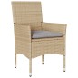 vidaXL Set comedor jardín 5 pzas cojines ratán sintético vidrio beige
