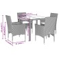 vidaXL Set comedor jardín 5 pzas cojines ratán sintético vidrio beige