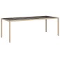 vidaXL Set comedor jardín 9 pzas cojines ratán sintético vidrio beige vidaXL Set comedor jardín 9 pzas cojines ratán sintético vidrio beige