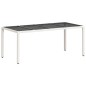 vidaXL Set comedor jardín 7 pzas cojines ratán sintético vidrio blanco vidaXL Set comedor jardín 7 pzas cojines ratán sintético vidrio blanco