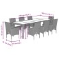 vidaXL Set comedor jardín 9 pzas cojines ratán sintético vidrio blanco vidaXL Set comedor jardín 9 pzas cojines ratán sintético vidrio blanco