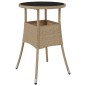 vidaXL Set comedor jardín 5 pzas cojines ratán sintético vidrio beige vidaXL Set comedor jardín 5 pzas cojines ratán sintético vidrio beige