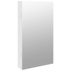 vidaXL Espejo con joyero y luces LED para pared blanco