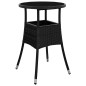 vidaXL Set comedor jardín 5 pzas cojines ratán sintético vidrio negro vidaXL Set comedor jardín 5 pzas cojines ratán sintético vidrio negro