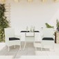 vidaXL Set comedor jardín 3 pzas cojines ratán sintético vidrio blanco vidaXL Set comedor jardín 3 pzas cojines ratán sintético vidrio blanco