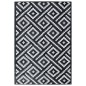 vidaXL Alfombra de exterior PP blanco y negro 160x230 cm vidaXL Alfombra de exterior PP blanco y negro 160x230 cm