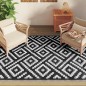 vidaXL Alfombra de exterior PP blanco y negro 160x230 cm vidaXL Alfombra de exterior PP blanco y negro 160x230 cm