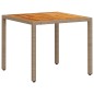 vidaXL Set de comedor jardín 3 pzas con cojines ratán PE acacia beige vidaXL Set de comedor jardín 3 pzas con cojines ratán PE acacia beige
