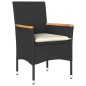 vidaXL Set de comedor jardín 9 pzas con cojines ratán PE acacia negro vidaXL Set de comedor jardín 9 pzas con cojines ratán PE acacia negro