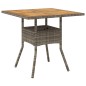 vidaXL Set de comedor jardín 5 pzas con cojines ratán PE acacia gris vidaXL Set de comedor jardín 5 pzas con cojines ratán PE acacia gris
