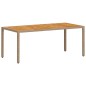 vidaXL Set de comedor jardín 7 pzas con cojines ratán PE acacia beige vidaXL Set de comedor jardín 7 pzas con cojines ratán PE acacia beige