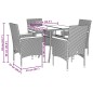 vidaXL Set de comedor jardín 5 pzas con cojines ratán PE acacia beige vidaXL Set de comedor jardín 5 pzas con cojines ratán PE acacia beige