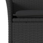 vidaXL Set de comedor jardín 7 pzas con cojines ratán PE acacia negro